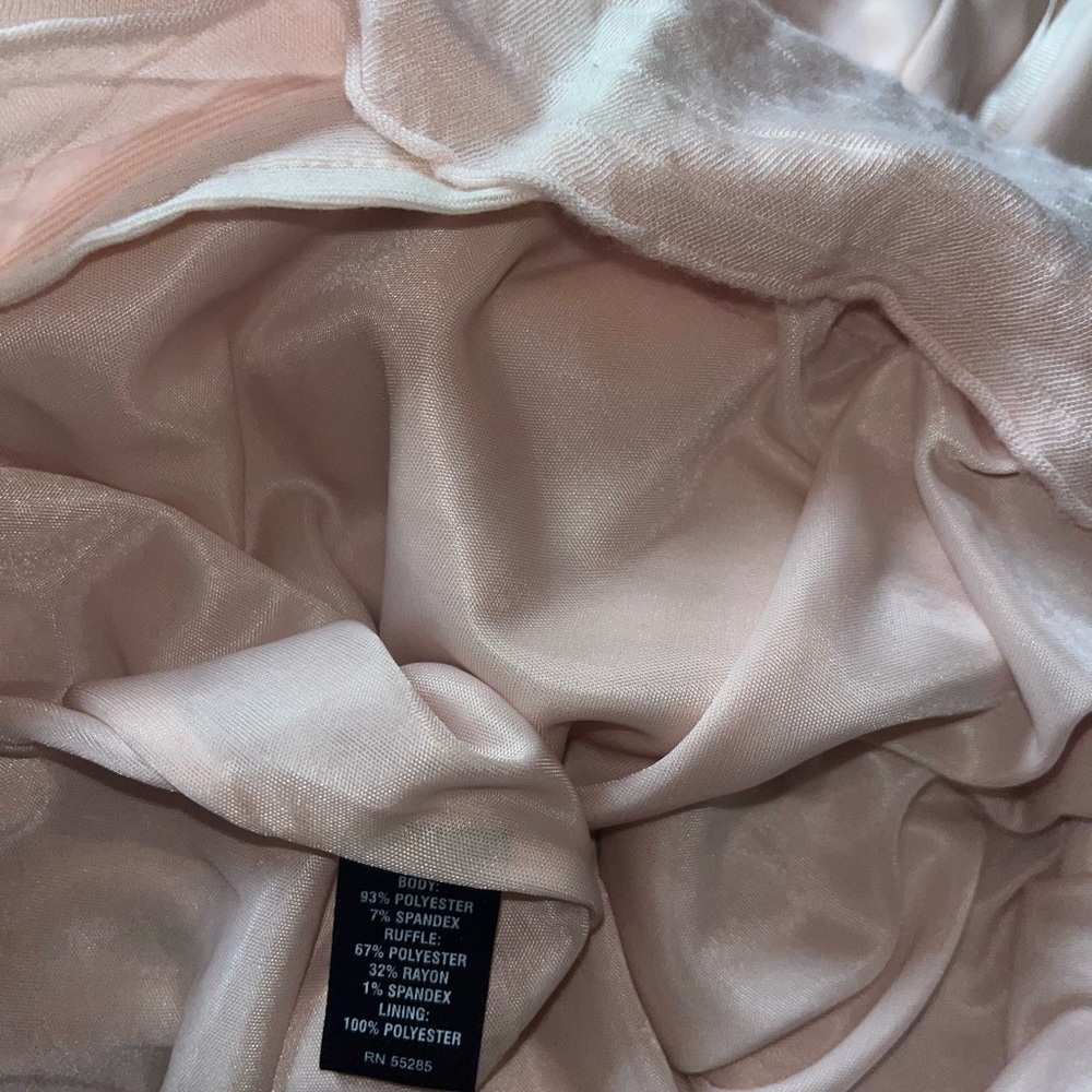 Express Light Pink Ruffled Stretch Strapless Dres… - image 7